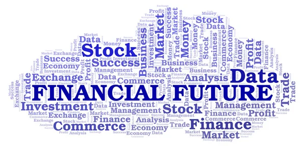 Futuro Financiero Palabra Nube Wordcloud Hecho Solo Con Texto —  Fotos de Stock