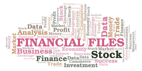 Archivos Financieros Word Cloud Wordcloud Hecho Solo Con Texto — Foto de Stock