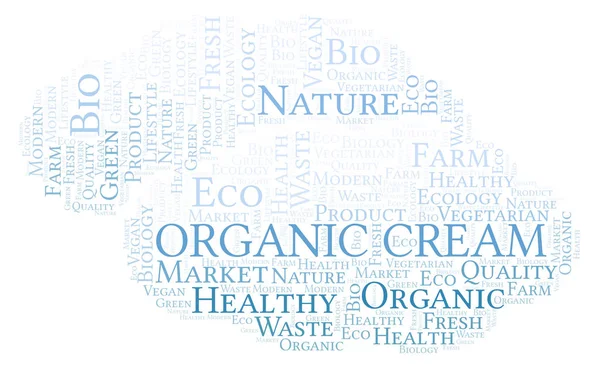 Organic Cream Nube Palabras Wordcloud Hecha Solo Con Texto —  Fotos de Stock
