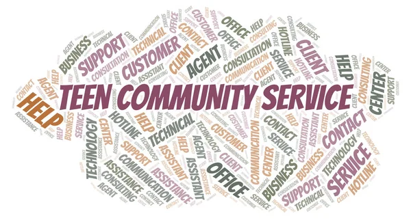 Teen Community Service Word Cloud Wordcloud Made Text Only — Stock Photo, Image