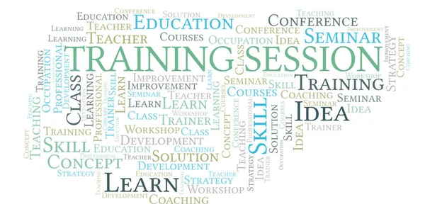 Trainingseinheit Wortwolke Wordcloud Nur Mit Text Erstellt — Stockfoto