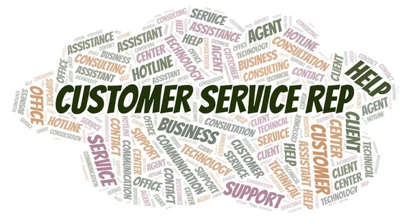 Customer Service Rep word cloud. Wordcloud made with text only.