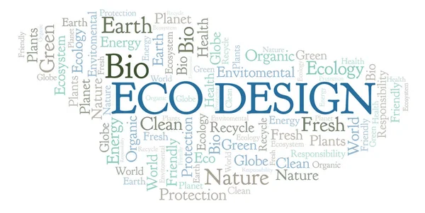 Eco Design Word Cloud Wordcloud Gemaakt Met Alleen Tekst — Stockfoto