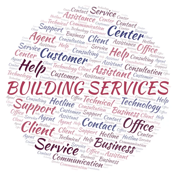 Building Services Word Cloud Wordcloud Hecho Solo Con Texto —  Fotos de Stock