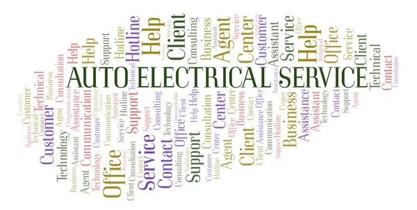 Automatikus Elektromos Szó Felhő Wordcloud Készült Csak Szöveg — Stock Fotó