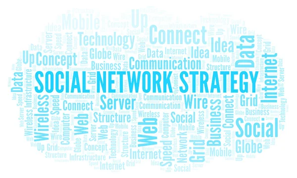 Social Network Strategy word cloud. Word cloud made with text only.