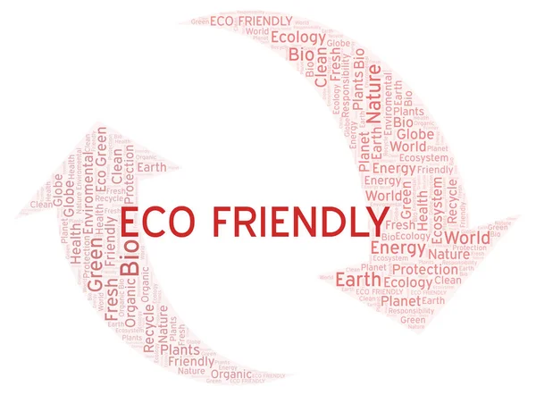 Eco Friendly Slovo Mrak Wordcloud Pouze Text — Stock fotografie