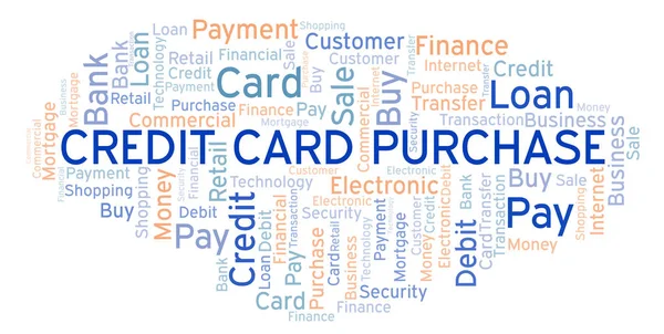 Kreditkartenkauf Word Cloud Wordcloud Nur Mit Text Erstellt — Stockfoto