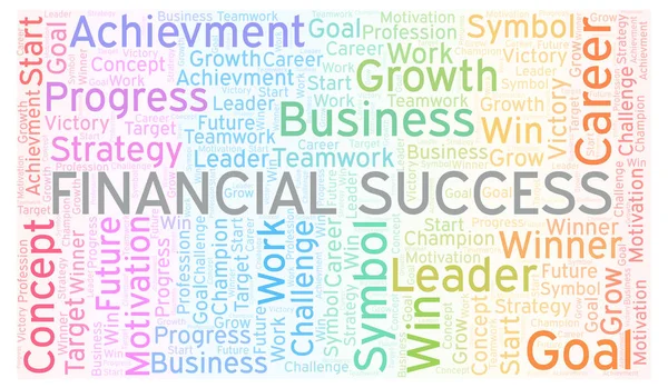 Finansal Başarı Kelime Bulutu Yalnızca Metin Ile Yapılan Wordcloud — Stok fotoğraf