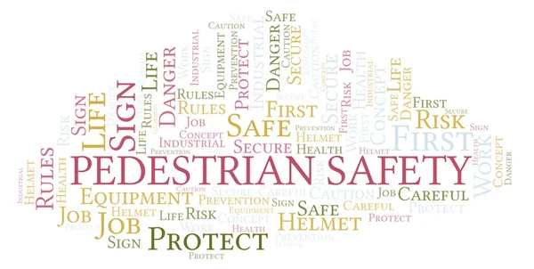 Pedestrian Safety word cloud. Word cloud made with text only.