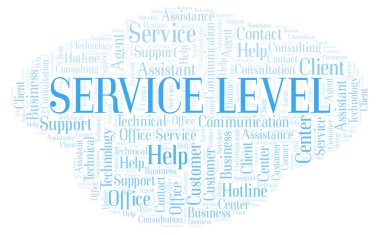 Hizmet düzeyi kelime bulutu. Yalnızca metin ile yapılan Wordcloud.