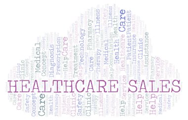 Sağlık satış kelime bulutu. Yalnızca metin ile yapılan Wordcloud.