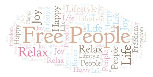 Free People Parola Nuvola Wordcloud Realizzato Solo Con Testo — Foto Stock