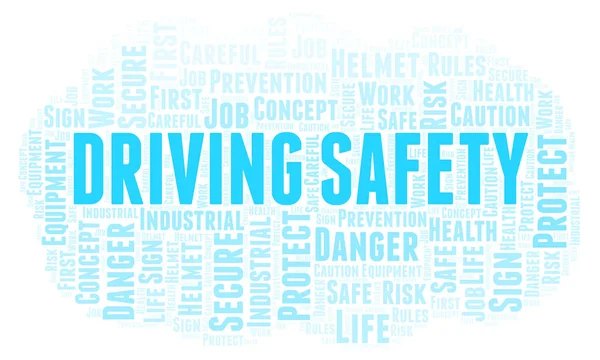 Driving Safety Word Cloud Word Cloud Realizat Numai Text — Fotografie, imagine de stoc