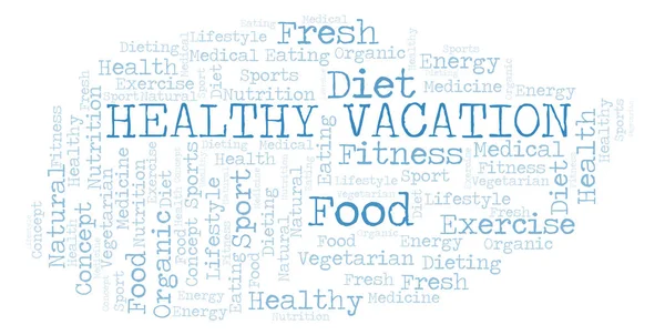 Healthy Vacation Word Cloud Wordcloud Realizat Numai Text — Fotografie, imagine de stoc