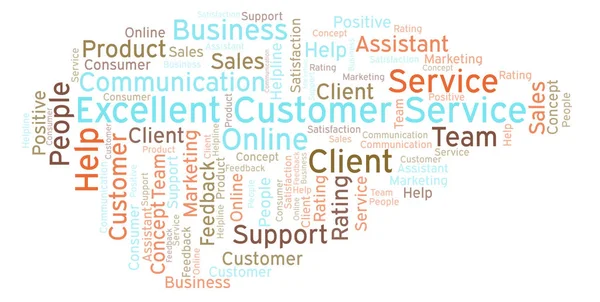 Excellent Customer Service Word Cloud Текстом — стоковое фото