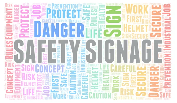 Safety Signage word cloud. Word cloud made with text only.