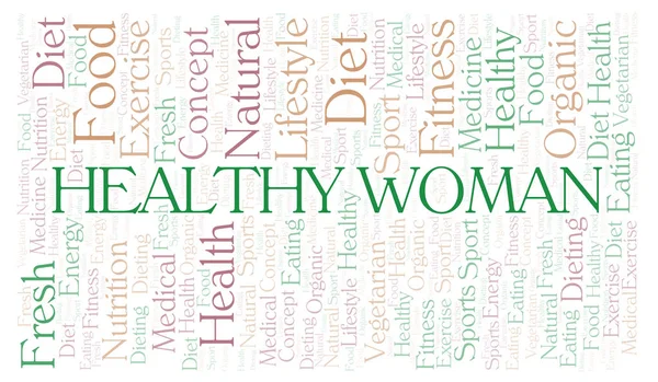 Healthy Woman word cloud. Wordcloud made with text only.