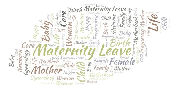 Maternidad Deja Nube Palabras Wordcloud Hecho Solo Con Texto — Foto de Stock