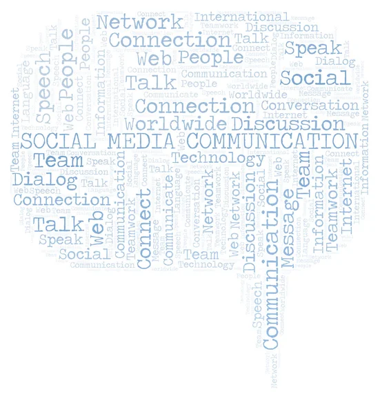 Social Media Kommunikation Wortwolke Wordcloud Nur Mit Text Erstellt — Stockfoto