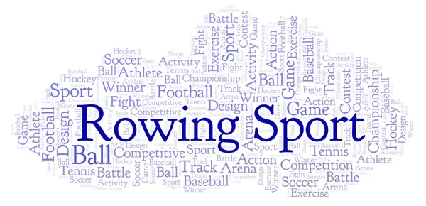 Rowing Sport word cloud. Made with text only.