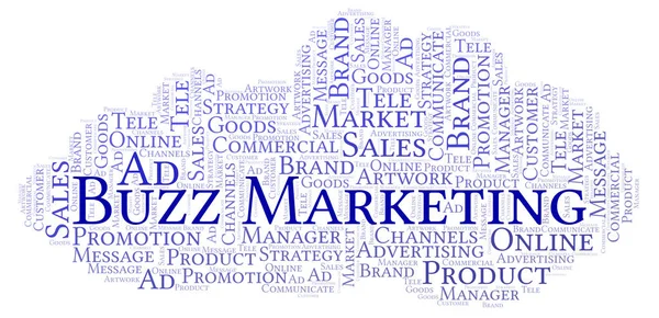 Word cloud with text Buzz Marketing. Wordcloud made with text only.