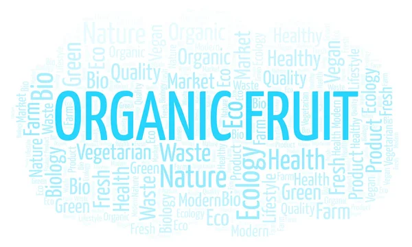 Organic Fruit Word Cloud Wordcloud Made Text Only — Stok Foto