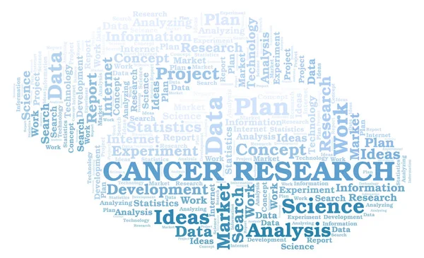 Nube Palabras Cancer Research Wordcloud Hecho Solo Con Texto — Foto de Stock