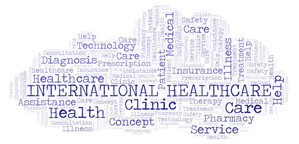 International Healthcare Word Cloud Wordcloud Made Text Only — Stock Photo, Image