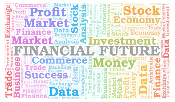 Financial Future Nuvem Palavras Wordcloud Feita Apenas Com Texto — Fotografia de Stock