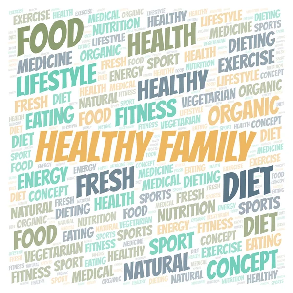 Healthy Family word cloud. Wordcloud made with text only.