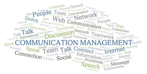 Communicatie Management Word Cloud Wordcloud Gemaakt Met Alleen Tekst — Stockfoto