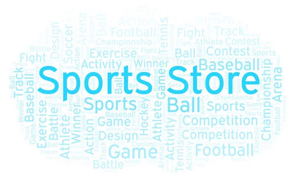 Sports Store Word Cloud Made Text Only — Stock Photo, Image