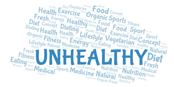 Unhealthy Word Cloud Wordcloud Made Text Only — Stock Photo, Image