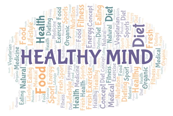 Healthy Mind Word Cloud Wordcloud Made Text Only — Stock Photo, Image