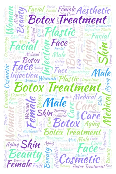 Botox Traitement Vertiacl Mot Nuage Wordcloud Fait Avec Texte Seulement — Photo