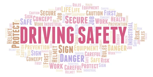 Driving Safety Word Cloud Word Cloud Realizat Numai Text — Fotografie, imagine de stoc