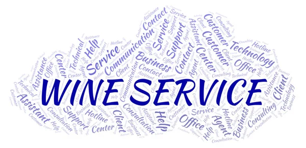 Wine Service word cloud. Wordcloud made with text only.