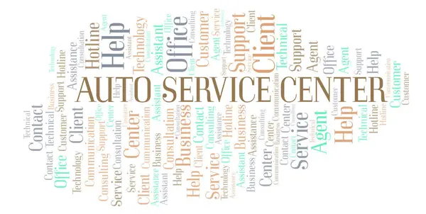 Auto Service Center Szó Felhő Wordcloud Készült Csak Szöveg — Stock Fotó