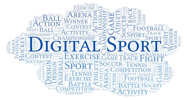 Digital Sport word cloud. Made with text only.