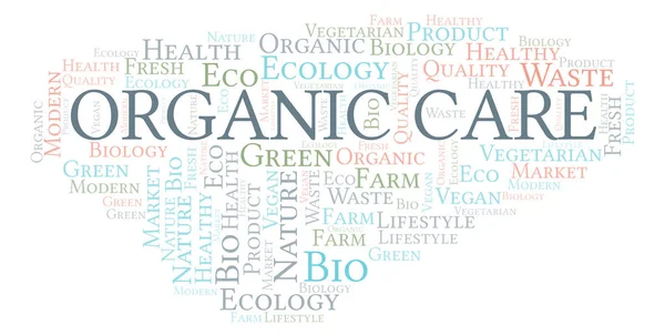 Organic Care Word Cloud Wordcloud Realizzato Solo Con Testo — Foto Stock