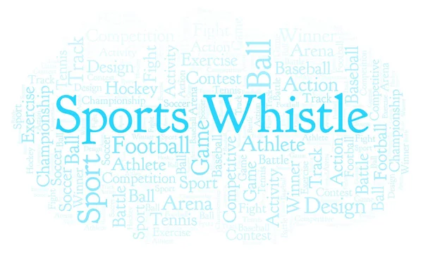 Sports Whistle word cloud. Made with text only.