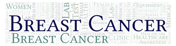 Breast Cancer Shape Banner Word Cloud Wordcloud Made Text Only — Stock Photo, Image