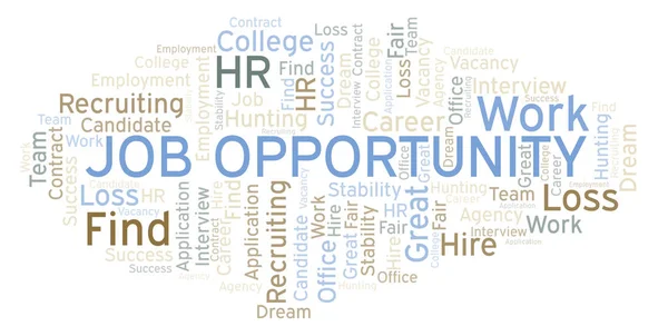 Job Opportunity word cloud. Wordcloud made with text only.