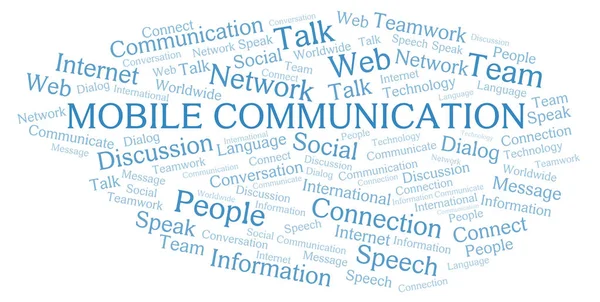 Mobiele Communicatie Word Cloud Wordcloud Gemaakt Met Alleen Tekst — Stockfoto