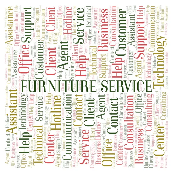 Möbler Service Word Cloud Wordcloud Gjorda Med Endast Text — Stockfoto