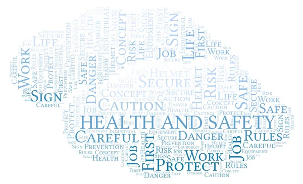 Здоров Безпека Слово Хмара Хмара Слів Зроблена Лише Текстом — стокове фото
