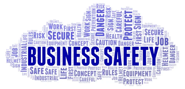 Business Safety Nube Palabras Nube Palabras Hecha Solo Con Texto —  Fotos de Stock