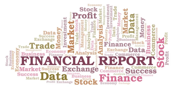 Rapport Financier Mot Nuage Wordcloud Fait Avec Texte Seulement — Photo