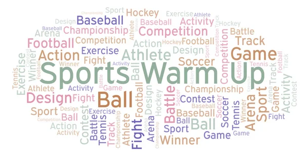 Sports Warm Word Cloud Made Text Only — Stock Photo, Image